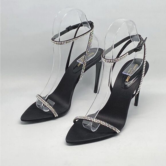 SAINT LAURENT Gippy 90 Crystal Embellished Sandals - Picture 6 of 14